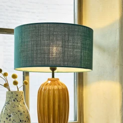 Lustre De Salle À Manger|Lustre*alinea Abat-jour cylindrique en coton D40cm - figuerolles Bleu