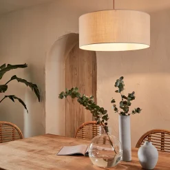 Lustre De Salle À Manger|Lustre*alinea Abat-jour cylindrique en coton D60cm - roucas Beige