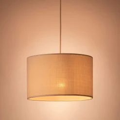 Lustre De Salle À Manger|Lustre*alinea Abat-jour cylindrique en coton D60cm - roucas Beige