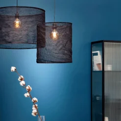 Lustre De Salle À Manger|Lustre*alinea Abat-jour cylindrique en lin D60cm - Noir