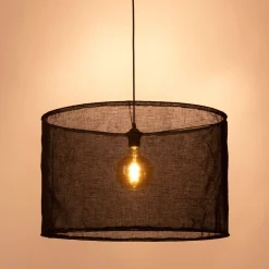 Lustre De Salle À Manger|Lustre*alinea Abat-jour cylindrique en lin D60cm - Noir