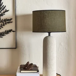 Abat-Jour Lampe|Abat-Jour Naturel*alinea Abat-jour cylindrique en lin D32cm - Vert