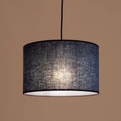 Abat-Jour Lampe|Abat-Jour Naturel*alinea Abat-jour cylindrique en lin D32cm - santorin Bleu