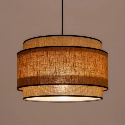 Abat-Jour Suspension|Suspension Non-Électrifiée*alinea Abat-jour cylindrique en tissu D38cm - miel Jaune