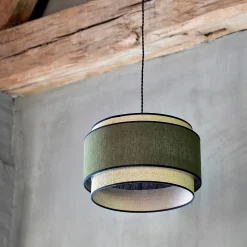 Abat-Jour Suspension|Suspension Non-Électrifiée*alinea Abat-jour cylindrique en tissu D38cm - Vert