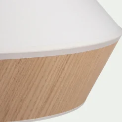 Abat-Jour Suspension|Abat-Jour Naturel*alinea Abat-jour en chêne et tissu D40cm - Blanc