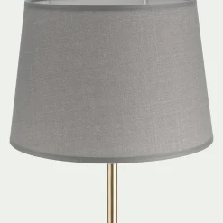 Abat-Jour Lampe*alinea Abat-jour tambour en coton D18cm - restanque Gris