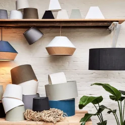 Abat-Jour Lampe*alinea Abat-jour tambour en coton D18cm - restanque Gris