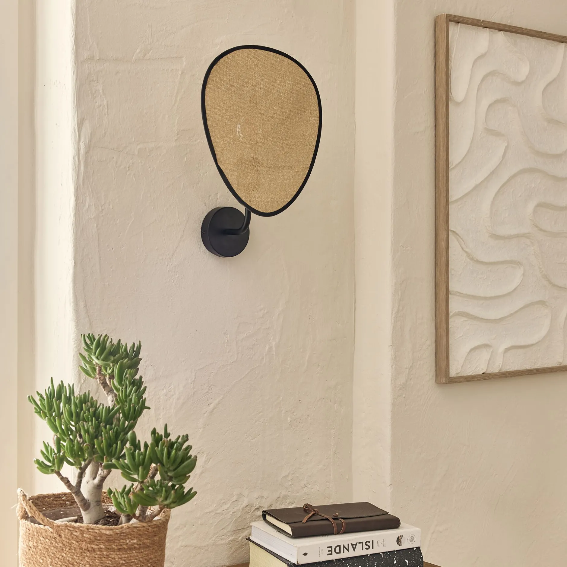 Applique Murale*alinea Applique électrifiée en papier tressé H39cm - Naturel