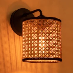 Applique Murale*alinea Applique électrifiée en rotin - D15cm Naturel