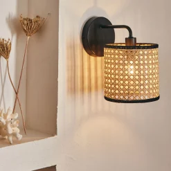 Applique Murale*alinea Applique électrifiée en rotin - D15cm Naturel