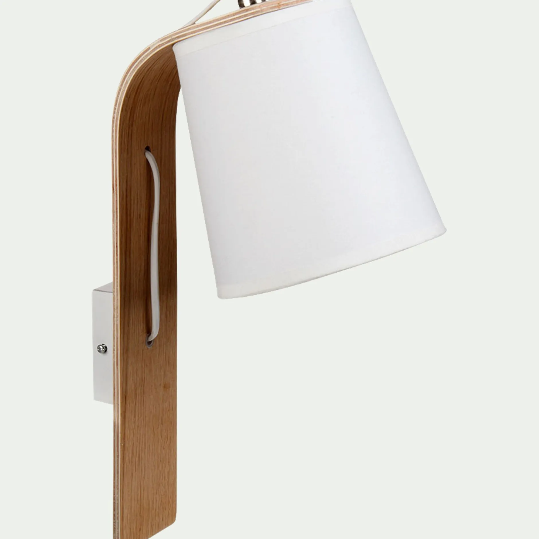 Applique Murale*alinea Applique murale en bois et abat-jour coton - H40cm Blanc