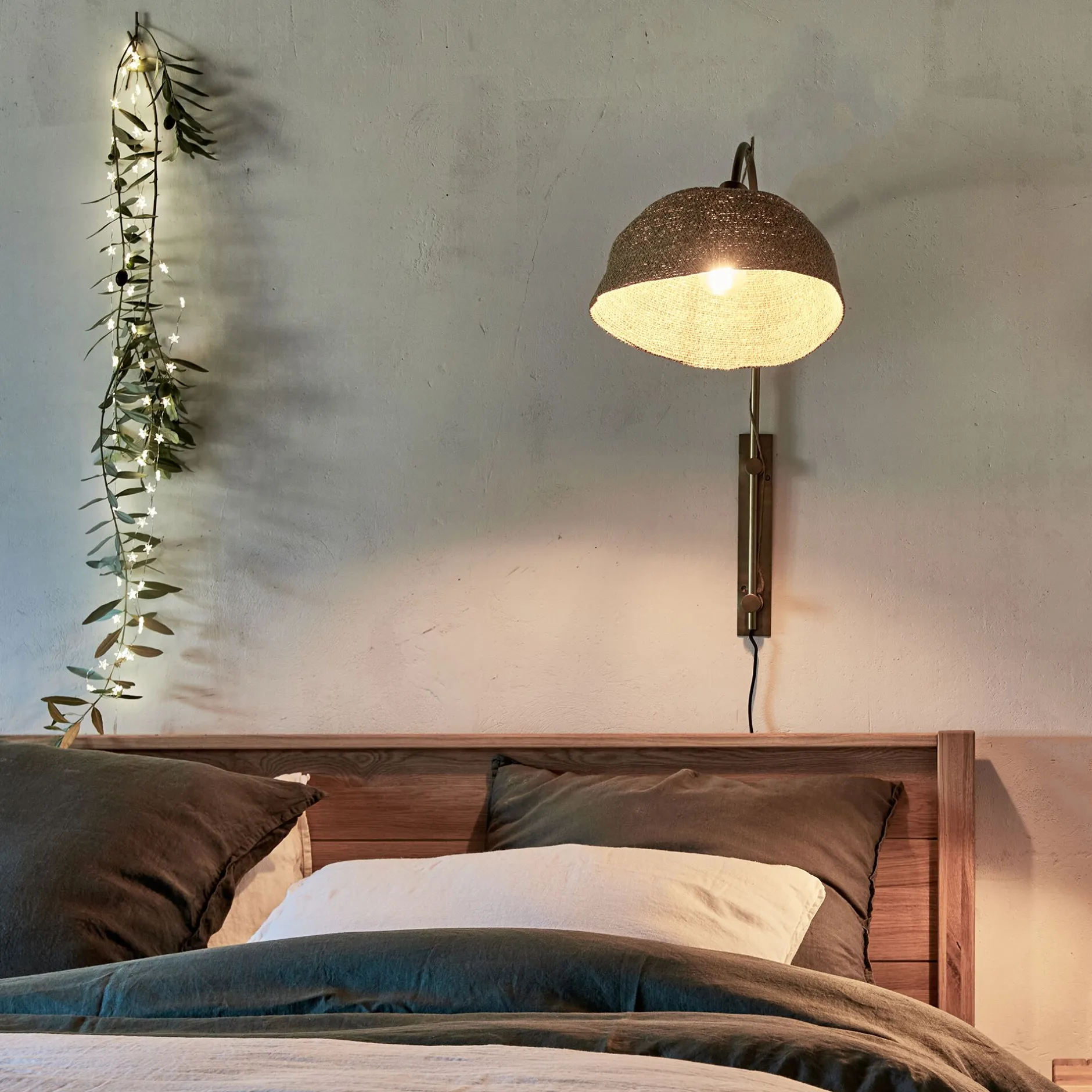 Applique Murale|Suspension Naturelle*alinea Applique murale électrifiée en métal et jonc de mer H72cm - Doré