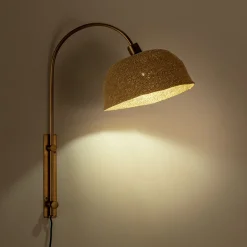 Applique Murale|Suspension Naturelle*alinea Applique murale électrifiée en métal et jonc de mer H72cm - Doré