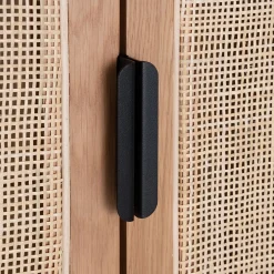 Armoire*alinea Armoire 2 portes battantes en bois et cannage H180cm - Bois clair