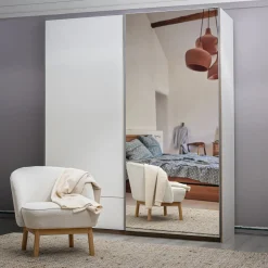 Dressing|Armoire*alinea Armoire dressing avec 2 portes coulissantes en bois effet chêne H235cm - Blanc