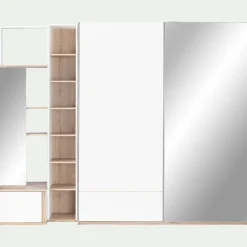 Dressing|Armoire*alinea Armoire dressing avec 2 portes coulissantes en bois effet chêne H235cm - Blanc