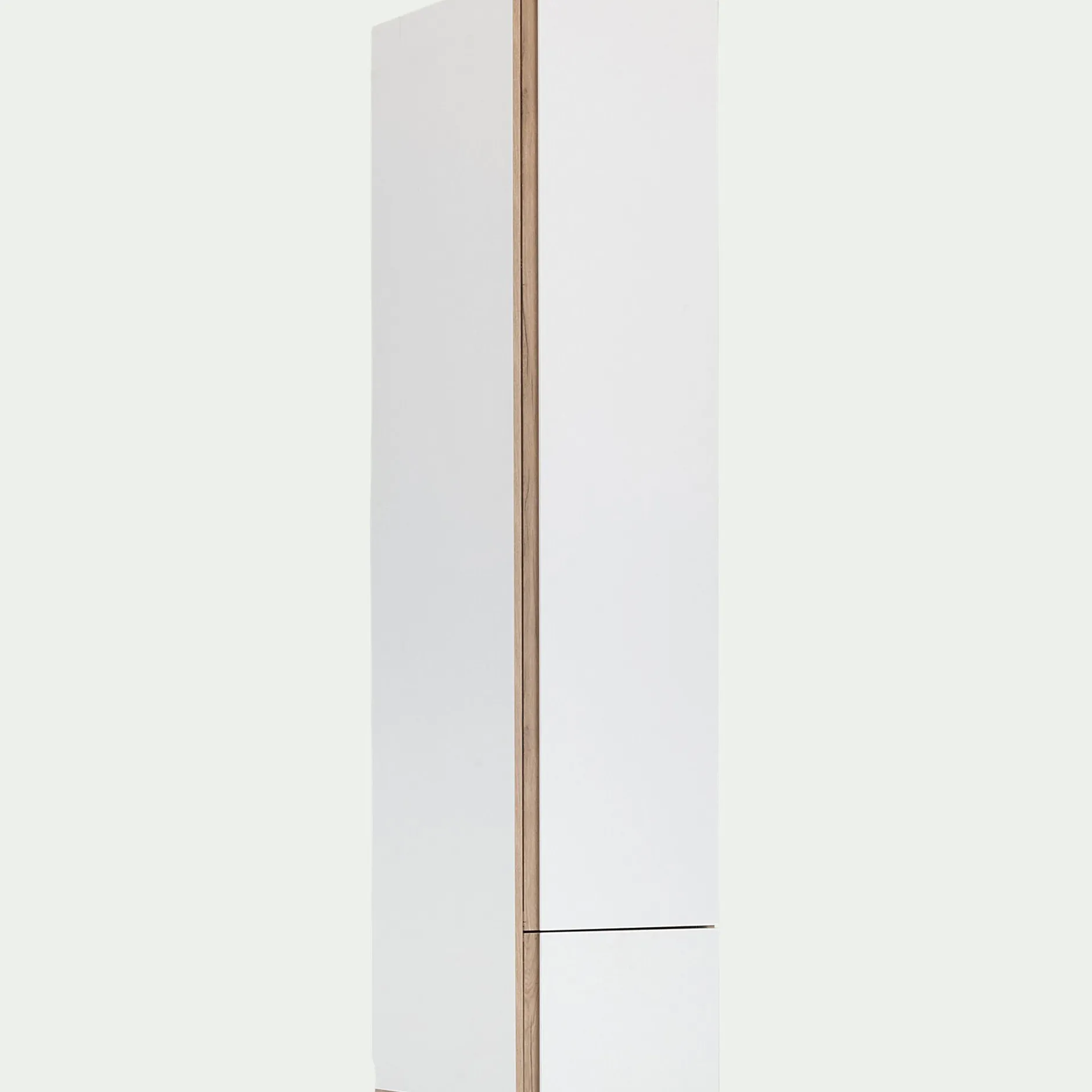 Dressing*alinea Armoire dressing avec 1 porte et 1 tiroir en bois effet chêne H235XL50cm - Blanc