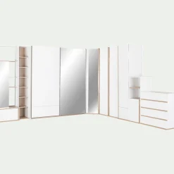 Dressing*alinea Armoire dressing avec 1 porte et 1 tiroir en bois effet chêne H235XL50cm - Blanc