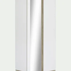 Dressing*alinea Armoire dressing d'angle avec 1 porte en bois effet chêne - H235xL96cm Blanc