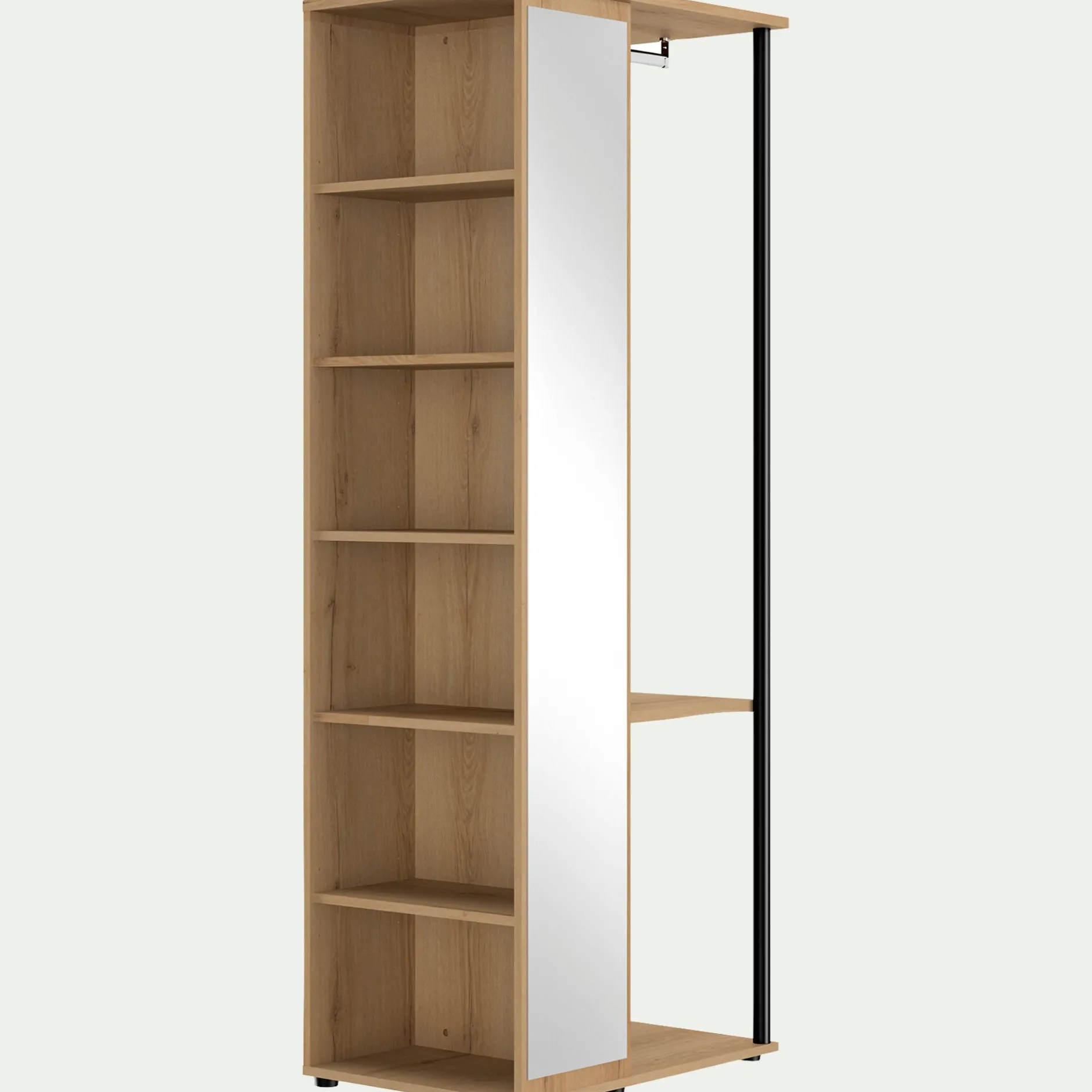 Dressing|Armoire*alinea Armoire ouverte avec miroir H210cm - Bois clair