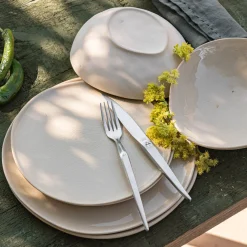 Assiette*alinea Assiette à dessert à bord haut en grès D21cm - ventoux Blanc