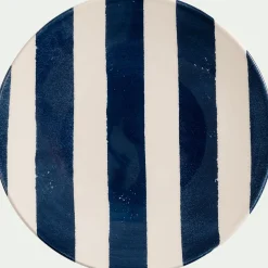 Assiette*alinea Assiette à dessert à rayures en faïence D22cm - marine Bleu