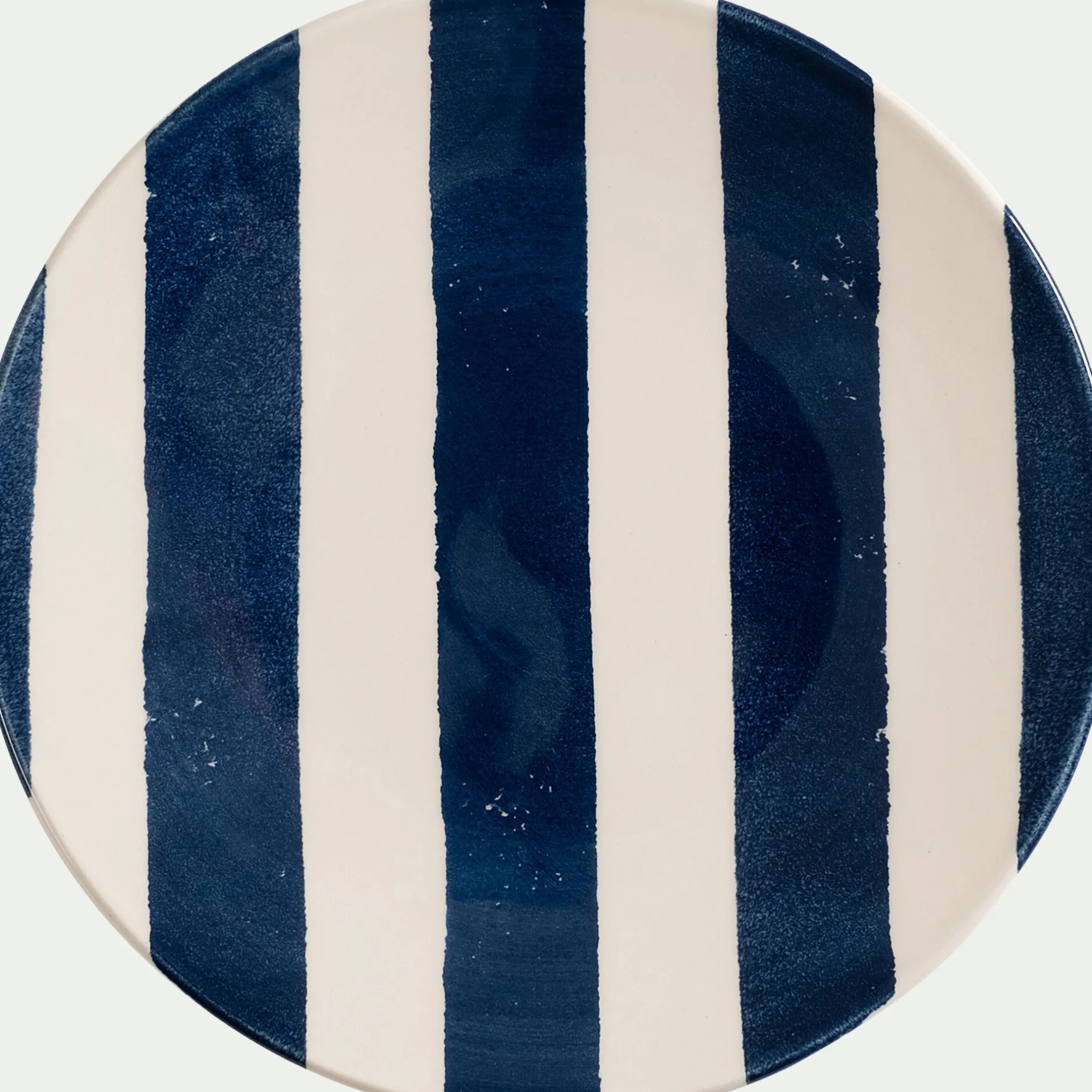 Assiette*alinea Assiette à dessert à rayures en faïence D22cm - marine Bleu