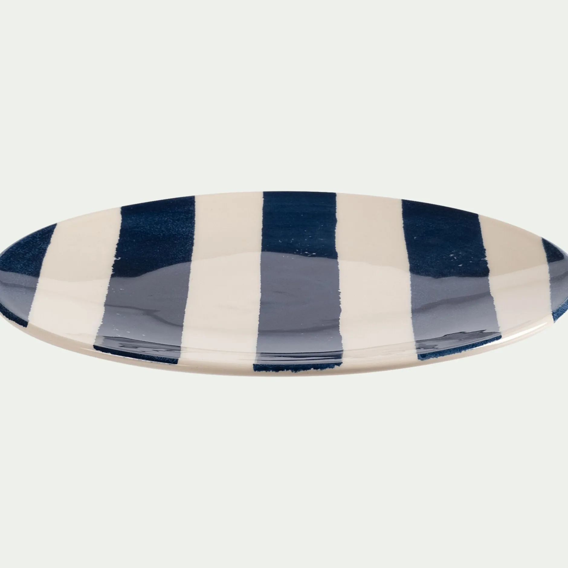 Assiette*alinea Assiette à dessert à rayures en faïence D22cm - marine Bleu