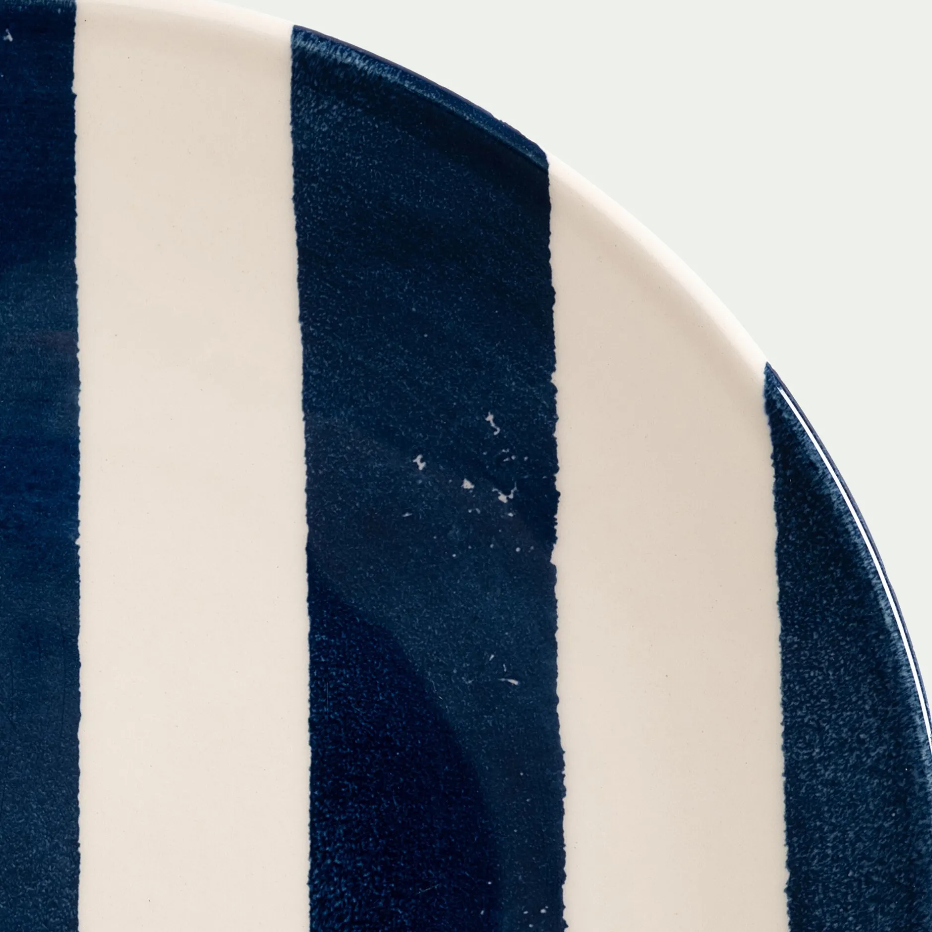 Assiette*alinea Assiette à dessert à rayures en faïence D22cm - marine Bleu
