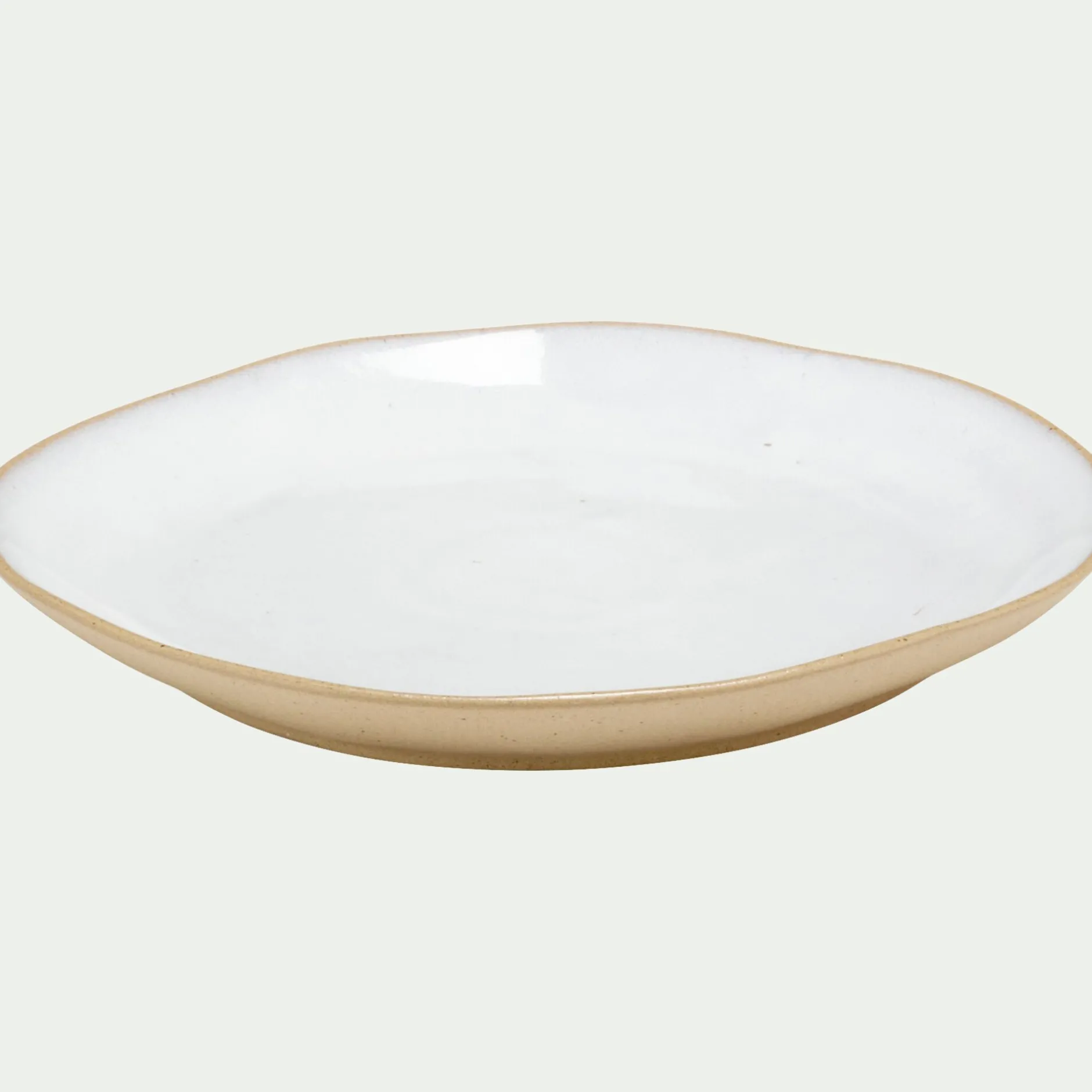 Assiette*alinea Assiette à dessert bicolore en grès recyclé D21,7cm - Blanc