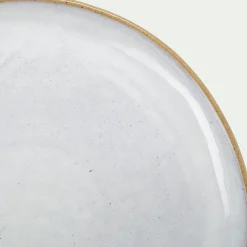 Assiette*alinea Assiette à dessert bicolore en grès recyclé D21,7cm - Blanc