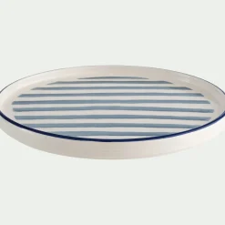 Assiette*alinea Assiette à dessert en céramique D20cm à rayures - Blanc