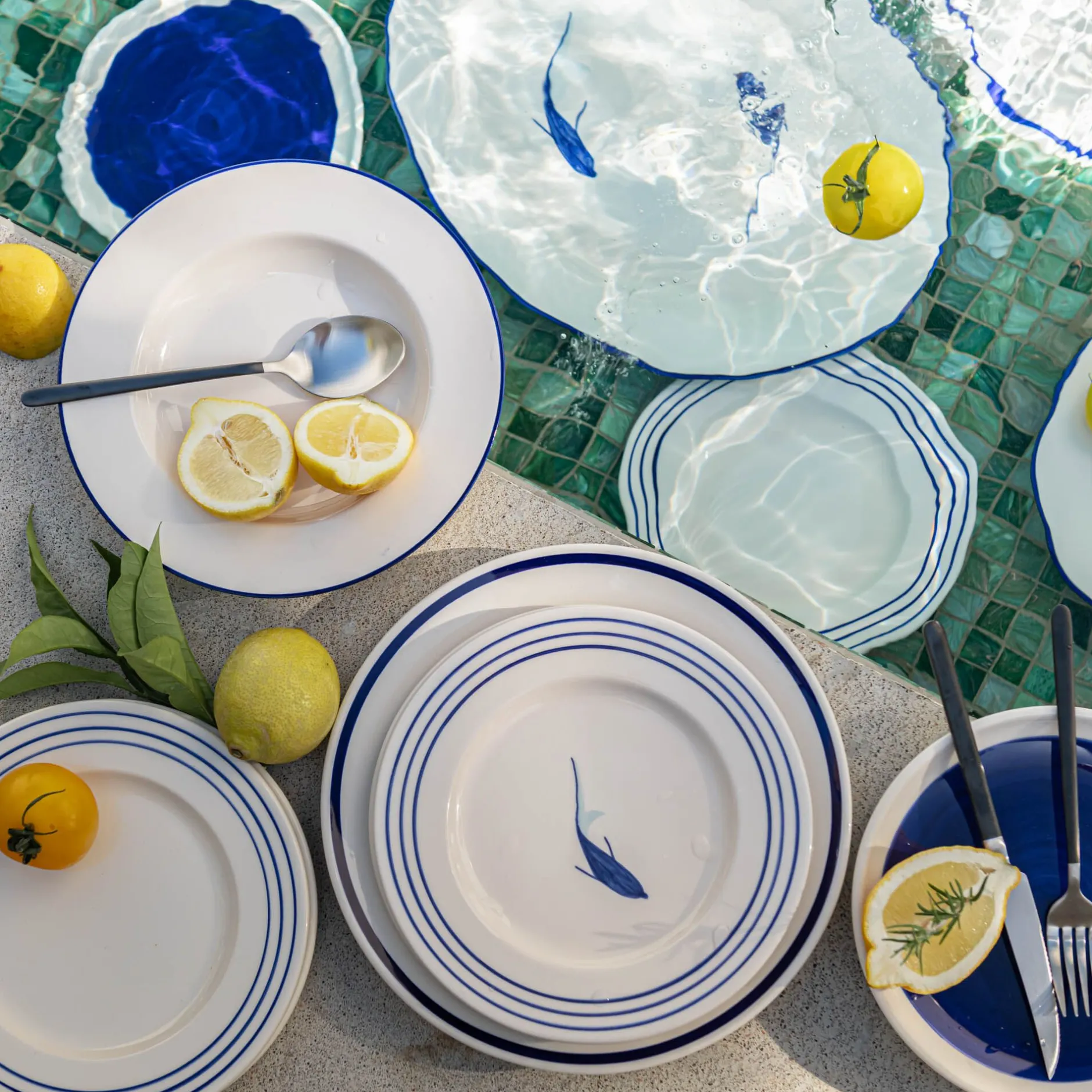 Assiette*alinea Assiette à dessert en faïence avec motif D22cm - Blanc