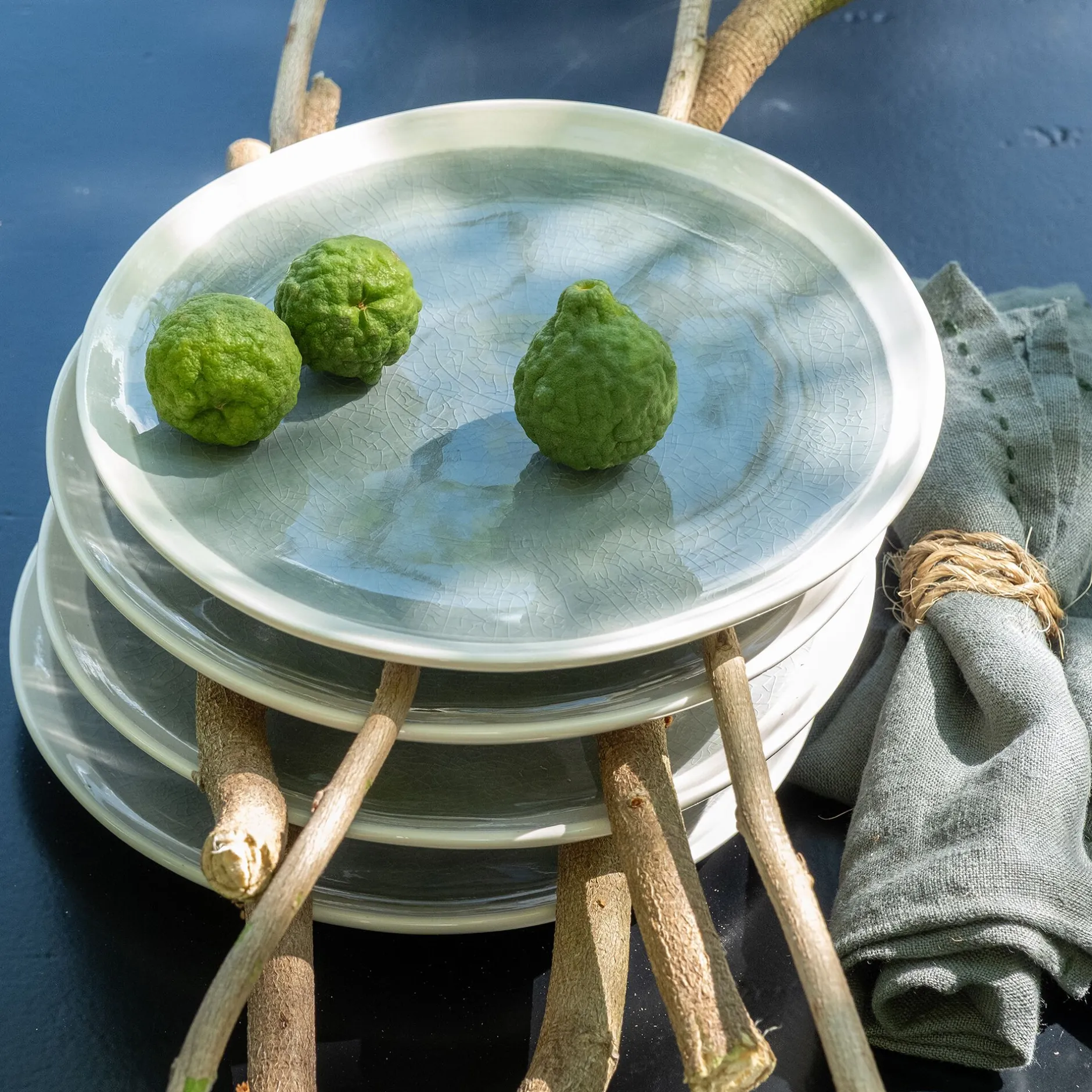 Assiette*alinea Assiette à dessert en grès D20,5cm - autan Bleu