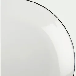 Assiette*alinea Assiette à dessert en grès avec liserai noir D19,2cm - Blanc
