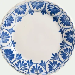 Assiette|Assiette De Noël*alinea Assiette à dessert en grès D22,5cm à motif floral - Bleu
