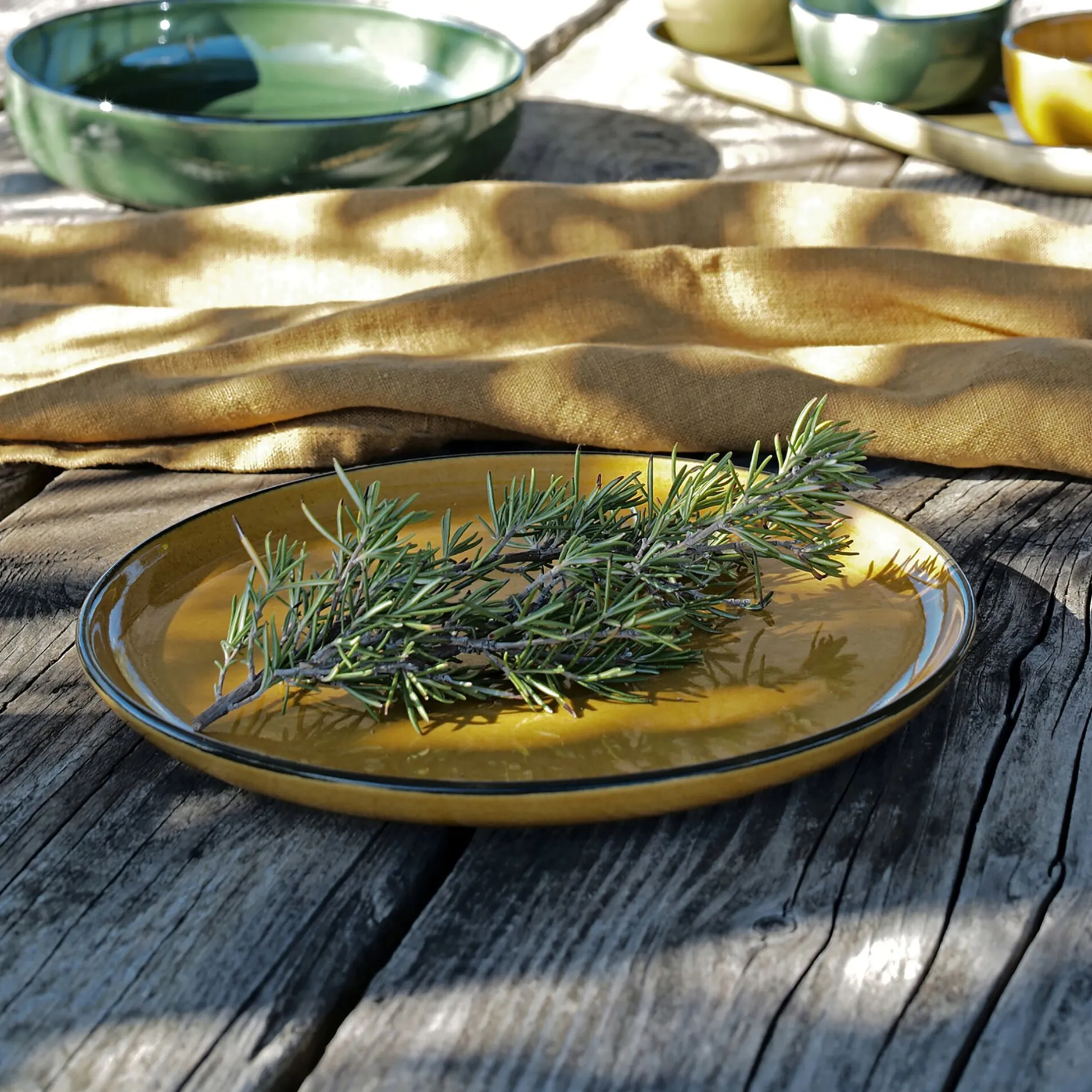 Assiette*alinea Assiette à dessert en grès D22,2cm - Jaune