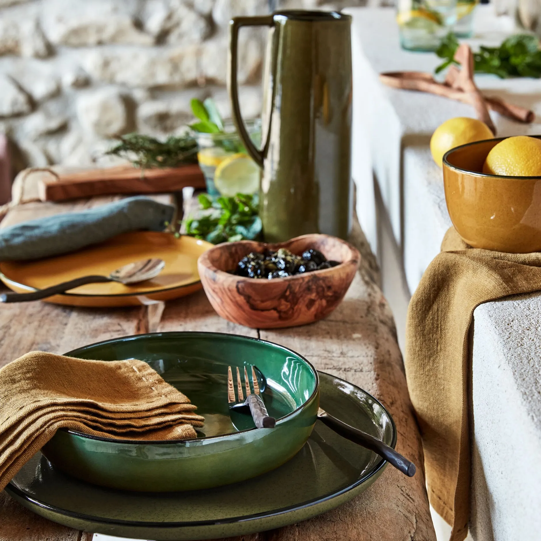 Assiette*alinea Assiette à dessert en grès D22,2cm - Jaune