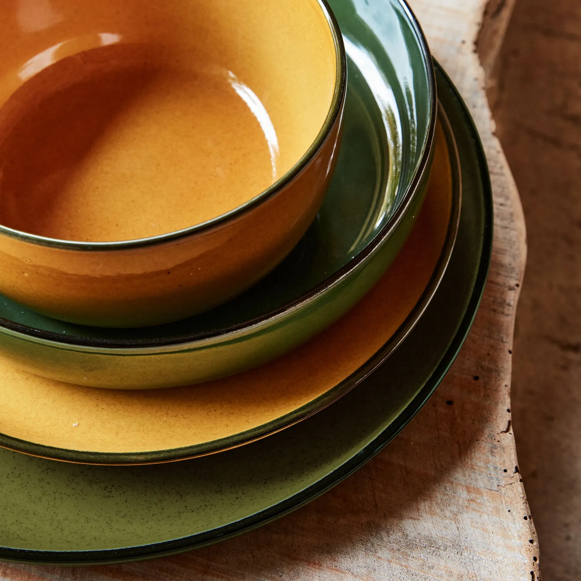 Assiette*alinea Assiette à dessert en grès D22,2cm - Jaune