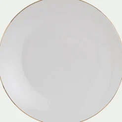 Assiette|Assiette De Noël*alinea Assiette à dessert en porcelaine avec liseré doré D19cm - Blanc