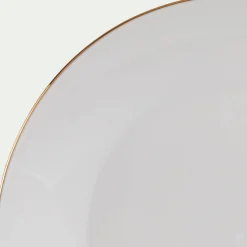 Assiette|Assiette De Noël*alinea Assiette à dessert en porcelaine avec liseré doré D19cm - Blanc