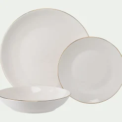 Assiette|Assiette De Noël*alinea Assiette à dessert en porcelaine avec liseré doré D19cm - Blanc