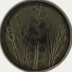 Assiette*alinea Assiette à dessert impressions végétales en grès D20cm - avocado Vert