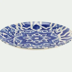 Assiette*alinea Assiette à dessert motif mandala en grès D21,6cm - Bleu