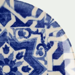 Assiette*alinea Assiette à dessert motif mandala en grès D21,6cm - Bleu