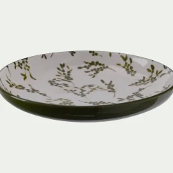 Assiette*alinea Assiette à dessert motif végétal en porcelaine D20cm - Vert