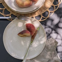 Assiette*alinea Assiette à dessert mouchetée en porcelaine D22cm - dune Blanc