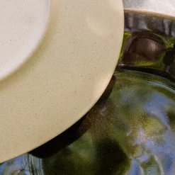 Assiette*alinea Assiette à dessert organique en grès D21cm - cèdre Vert