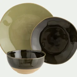 Assiette*alinea Assiette à dessert organique en grès D21cm - cèdre Vert